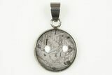 Round Etched Aletai Iron Meteorite Pendants - Includes Chain - Photo 2